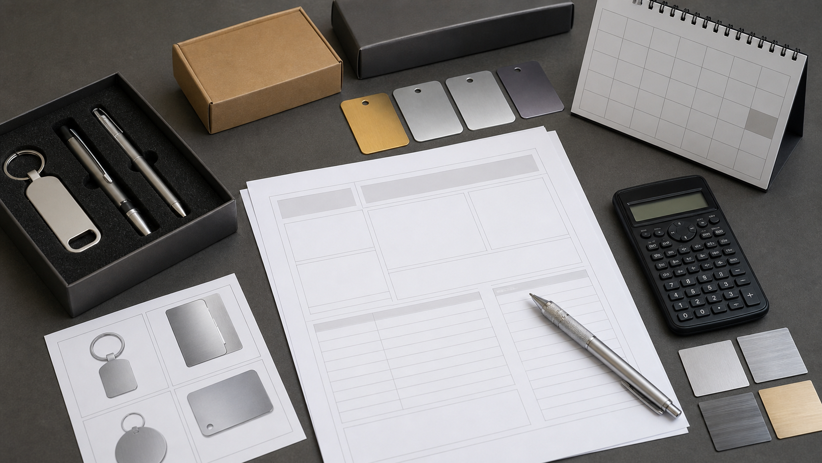 Custom metal gift brief with material samples packaging and project planning tools
